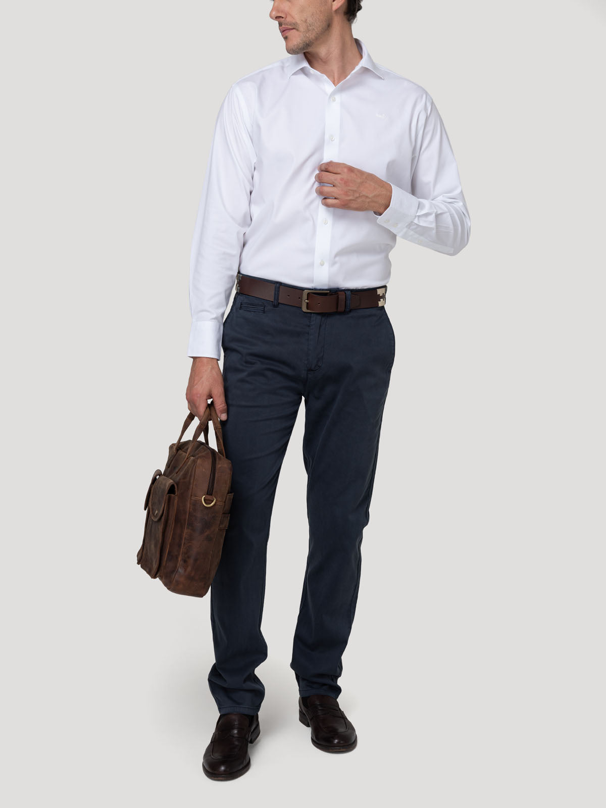 Pantalón Algodón Hombre Napoli Marino Rockford