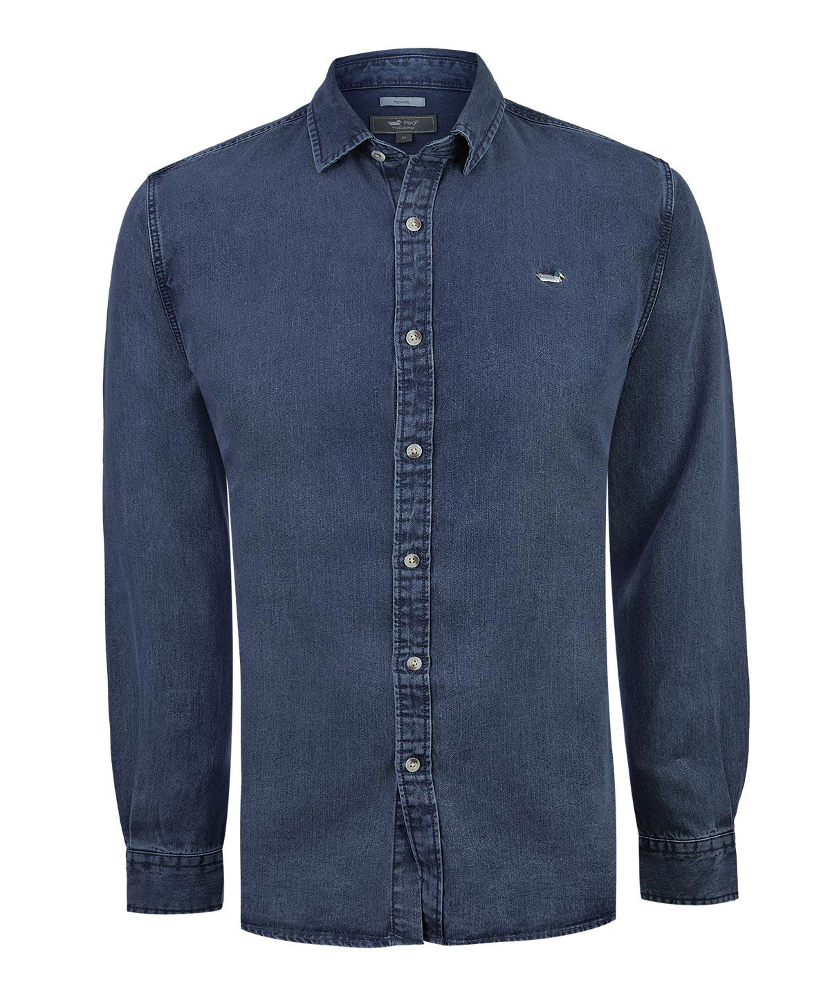 Camisa Tencel Hombre Tencel Azul Rockford