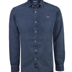 Camisa Tencel Hombre Tencel Azul Rockford