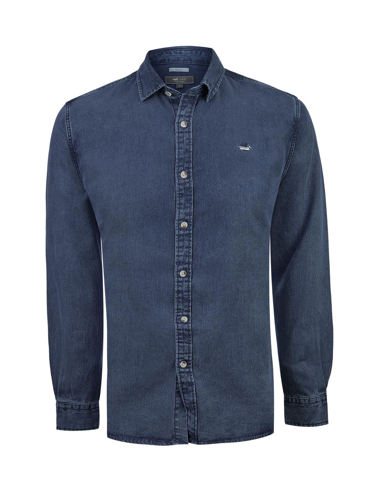 Camisa Tencel Hombre Tencel Azul Rockford