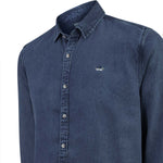 Camisa Tencel Hombre Tencel Azul Rockford