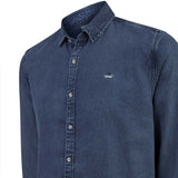 Camisa Tencel Hombre Tencel Azul Rockford