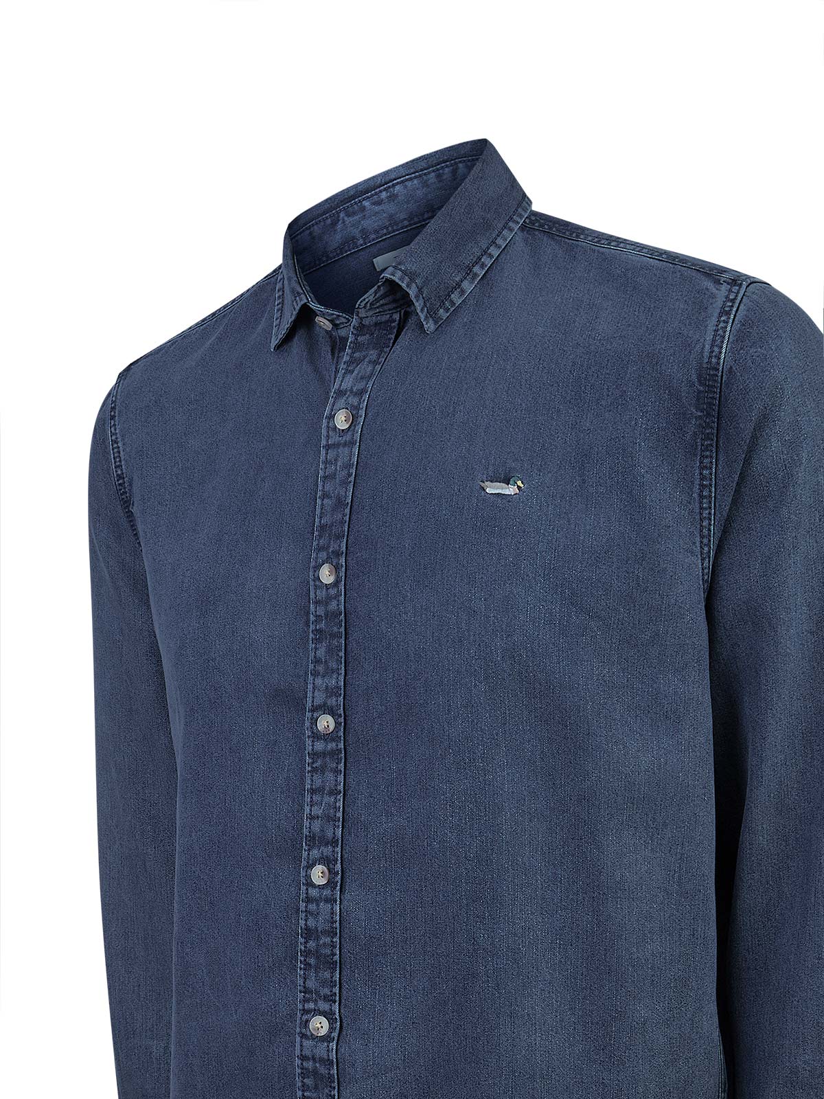 Camisa Tencel Hombre Tencel Azul Rockford