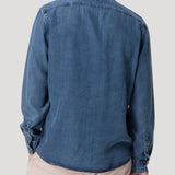 Camisa Tencel Hombre Tencel Azul Rockford