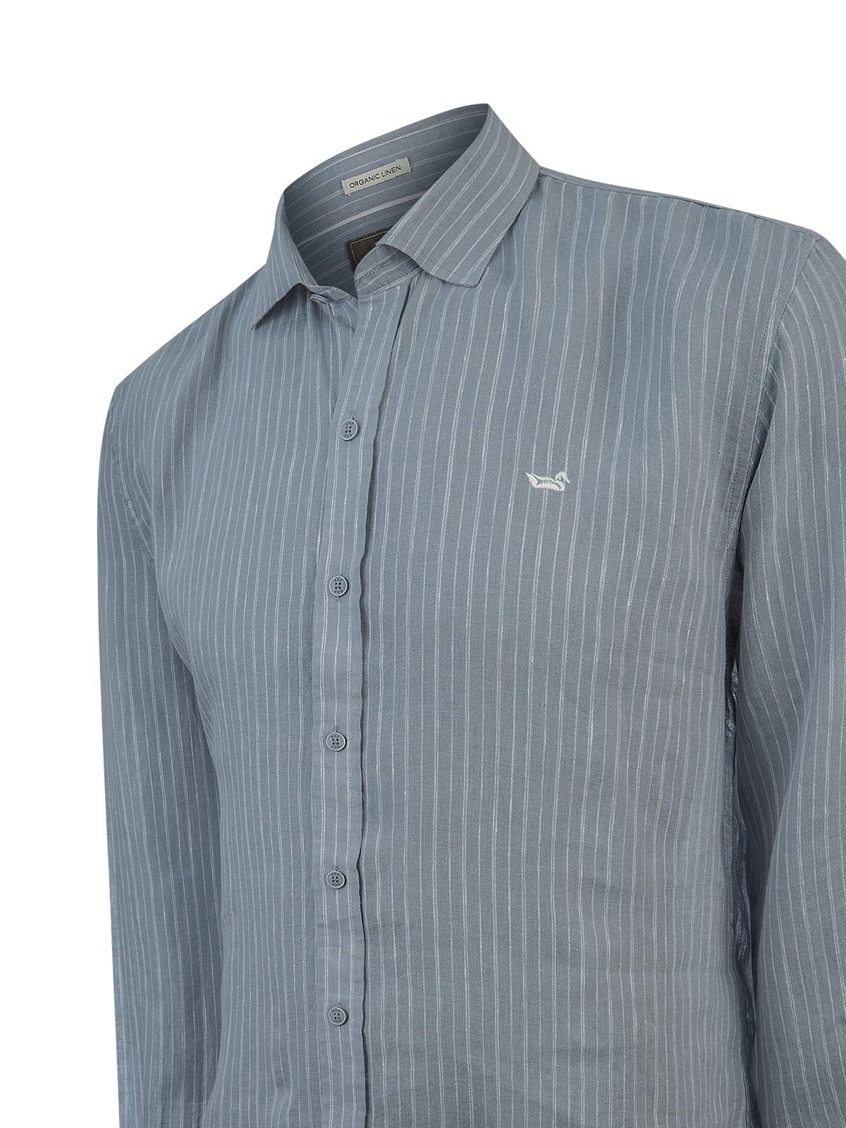 Camisa Lino Orgánico Hombre Linenmist Gris Rockford