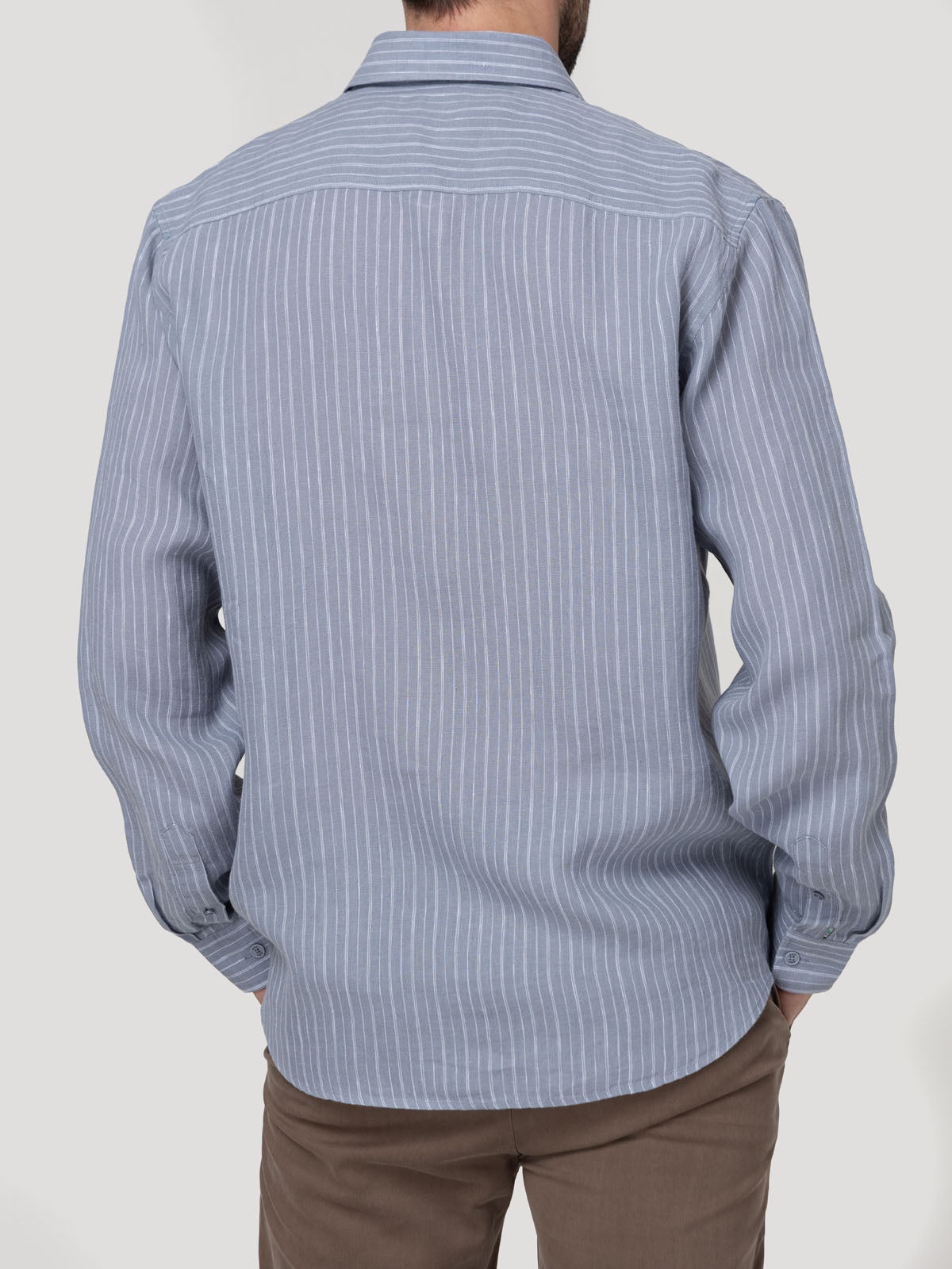 Camisa Lino Orgánico Hombre Linenmist Gris Rockford