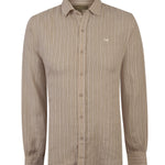Camisa Lino Orgánico Hombre Linenmist Café Rockford