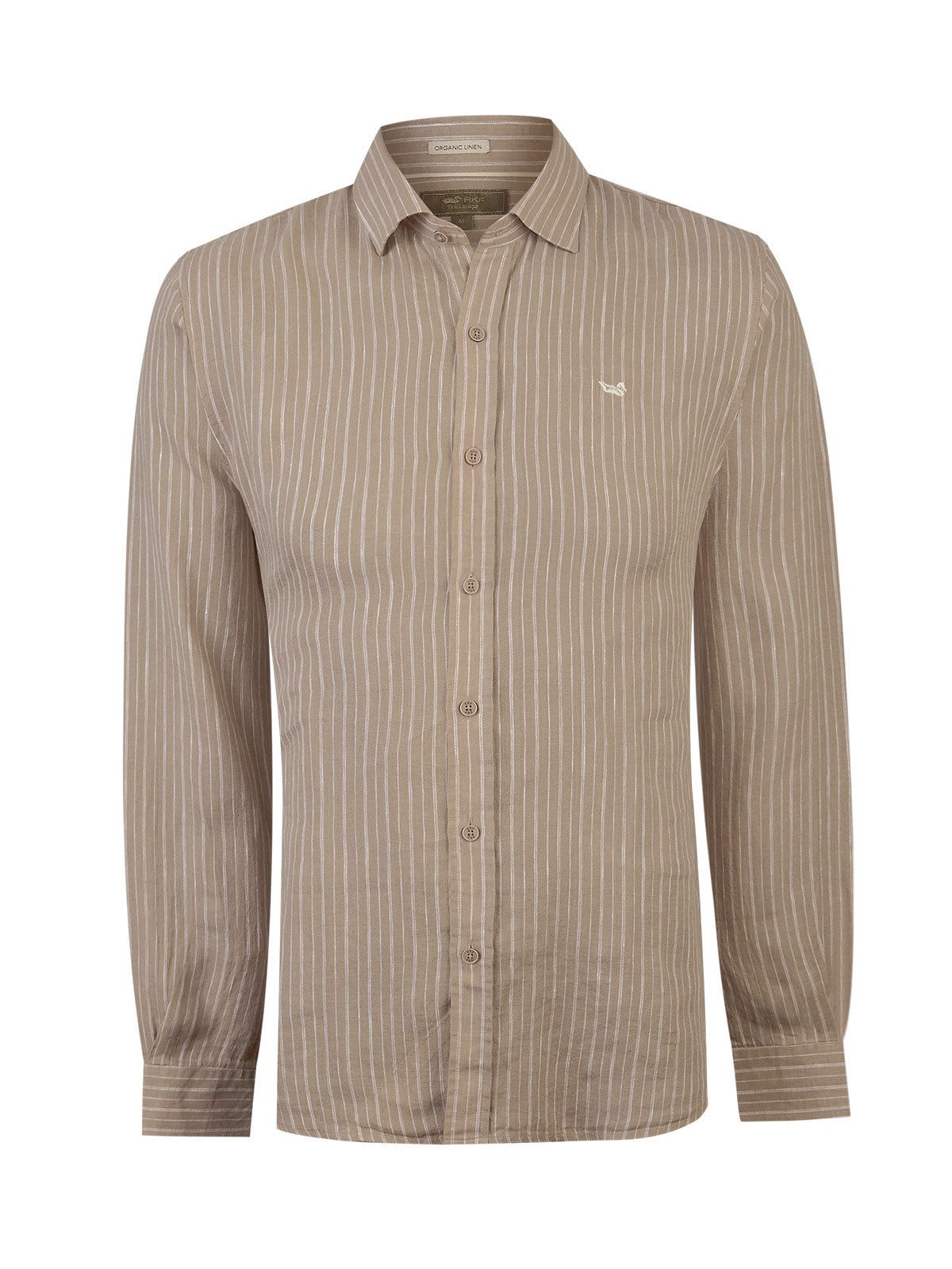 Camisa Lino Orgánico Hombre Linenmist Café Rockford