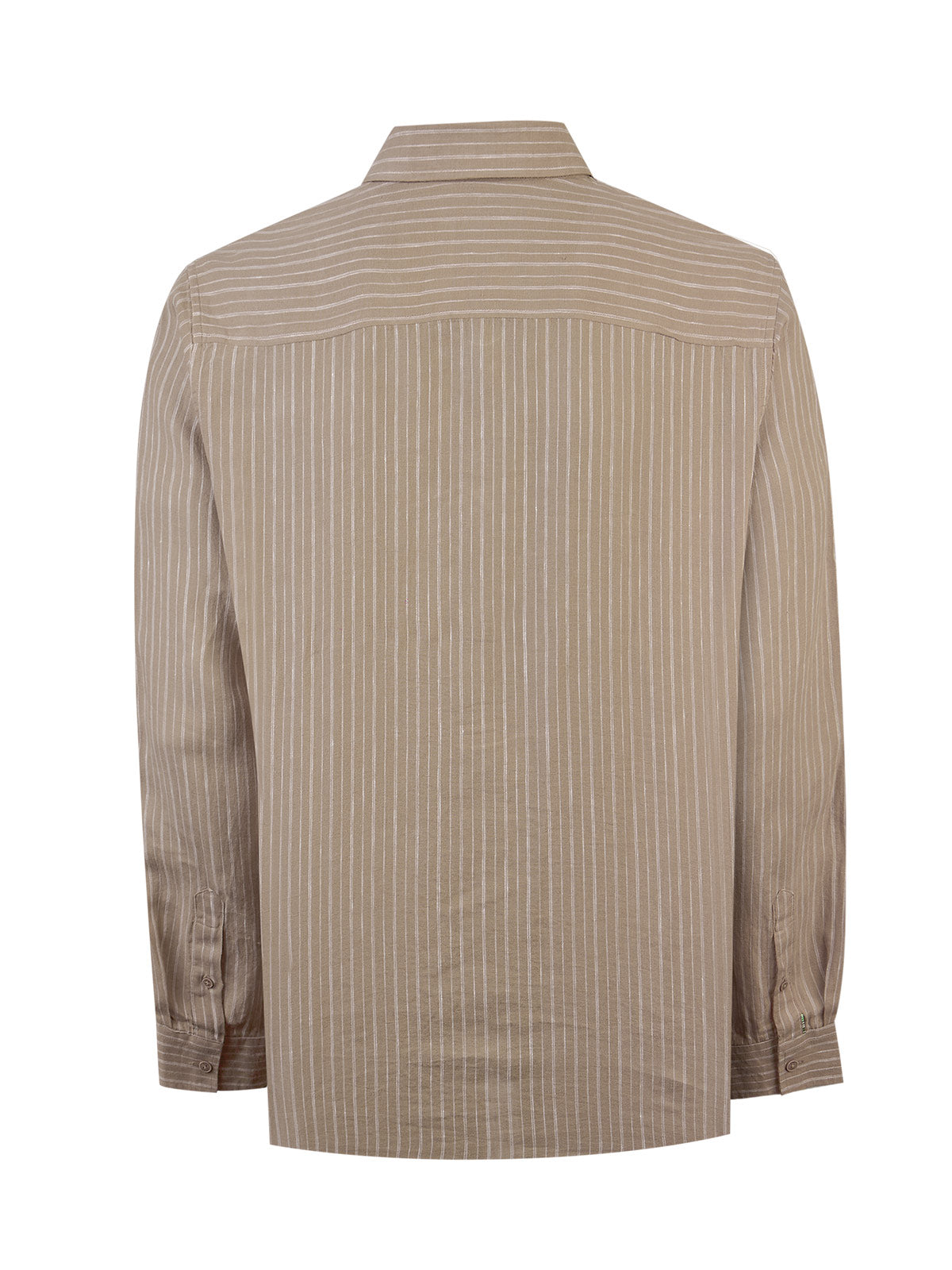 Camisa Lino Orgánico Hombre Linenmist Café Rockford