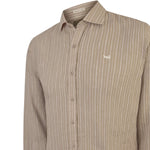 Camisa Lino Orgánico Hombre Linenmist Café Rockford