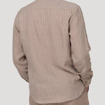 Camisa Lino Orgánico Hombre Linenmist Café Rockford