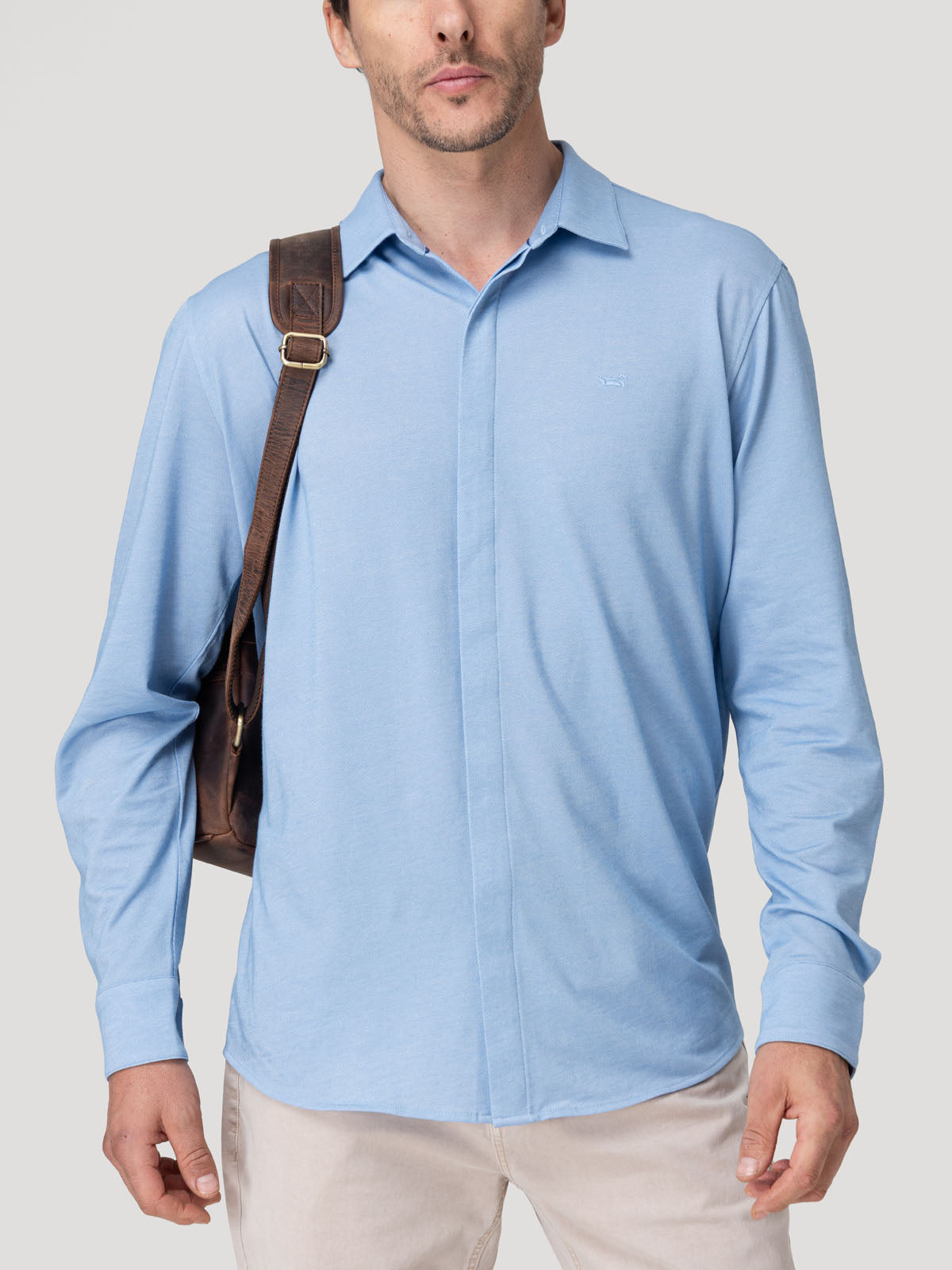Camisa Algodón Pima Hombre Horizon Celeste Rockford