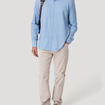Camisa Algodón Pima Hombre Horizon Celeste Rockford