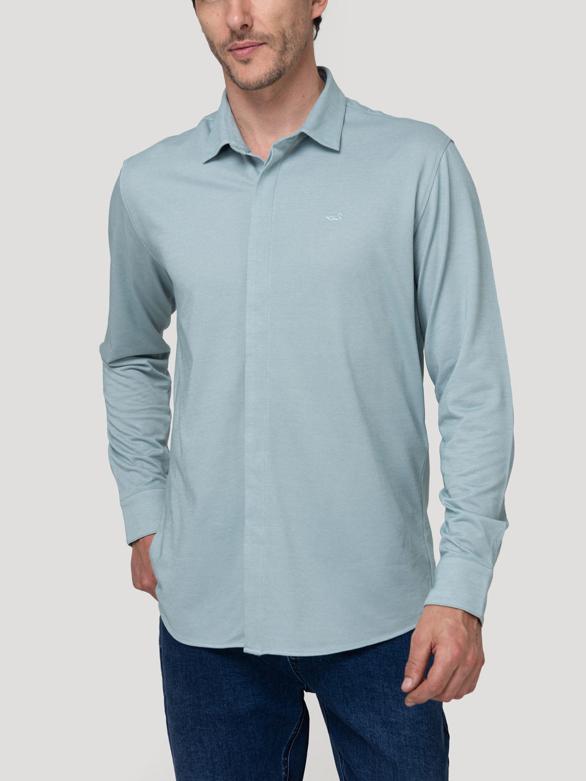 Camisa Algodón Pima Hombre Horizon Verde Rockford