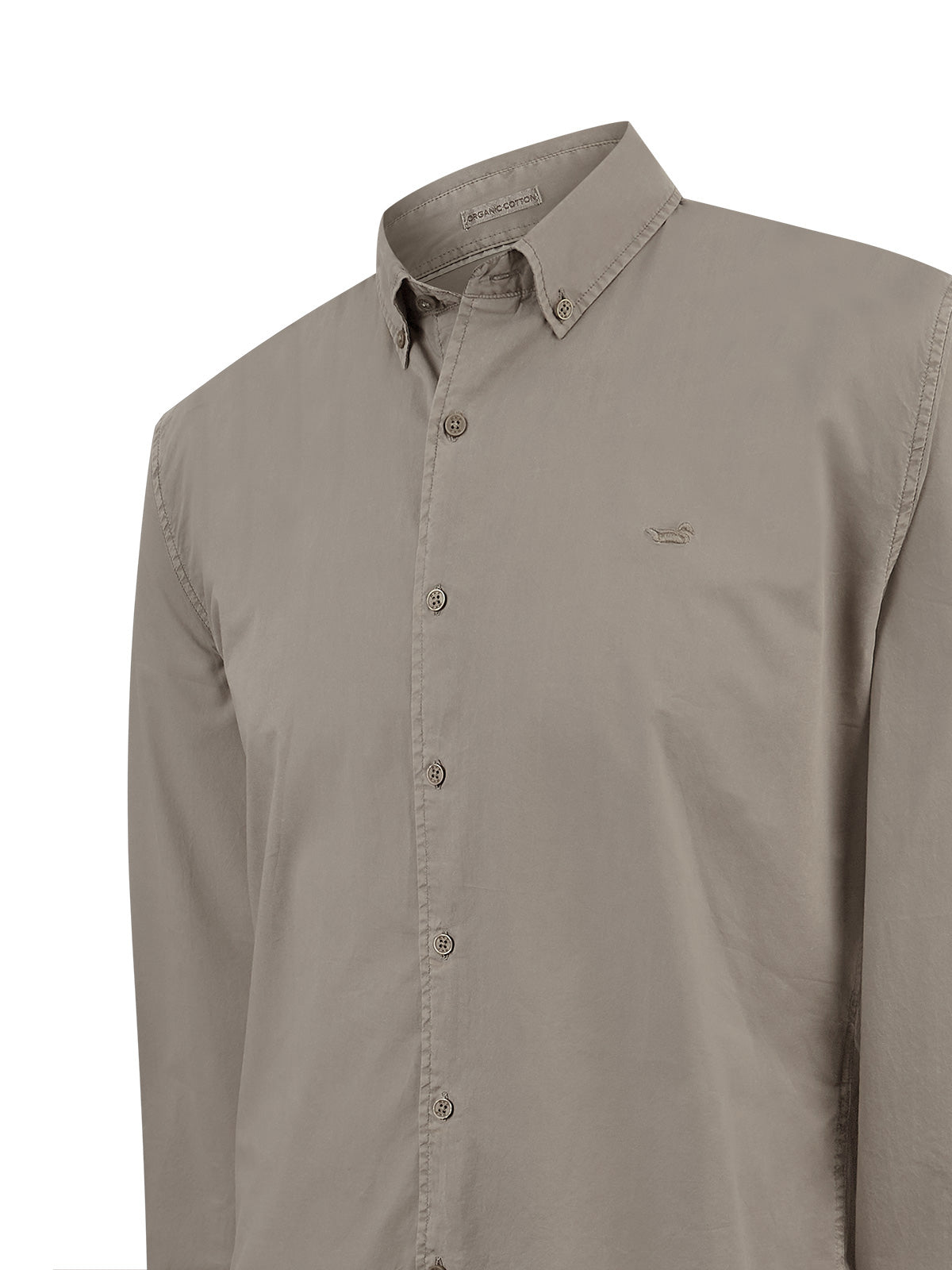Camisa Algodón Orgánico Hombre Soft Café Rockford