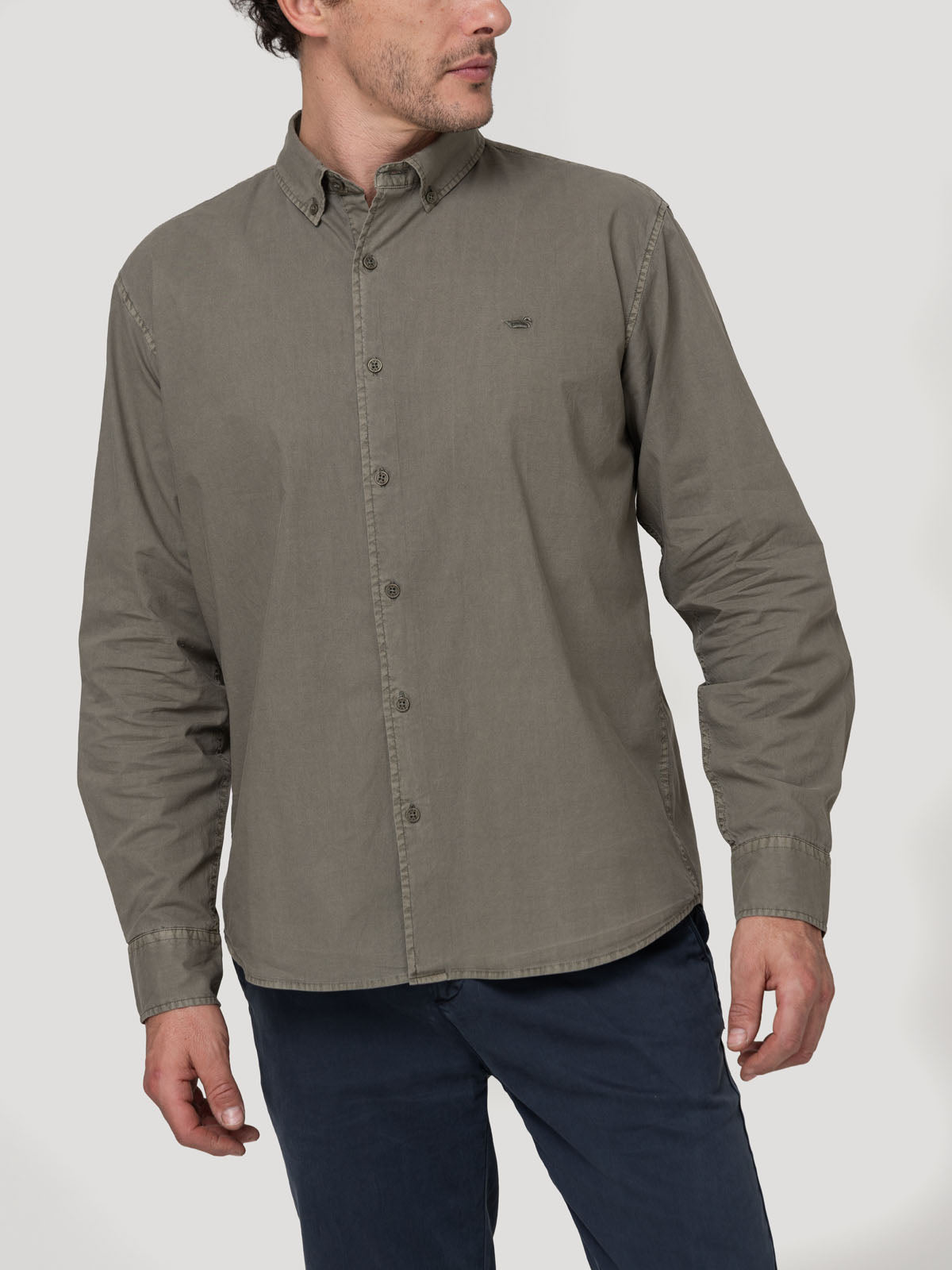 Camisa Algodón Orgánico Hombre Soft Verde Rockford