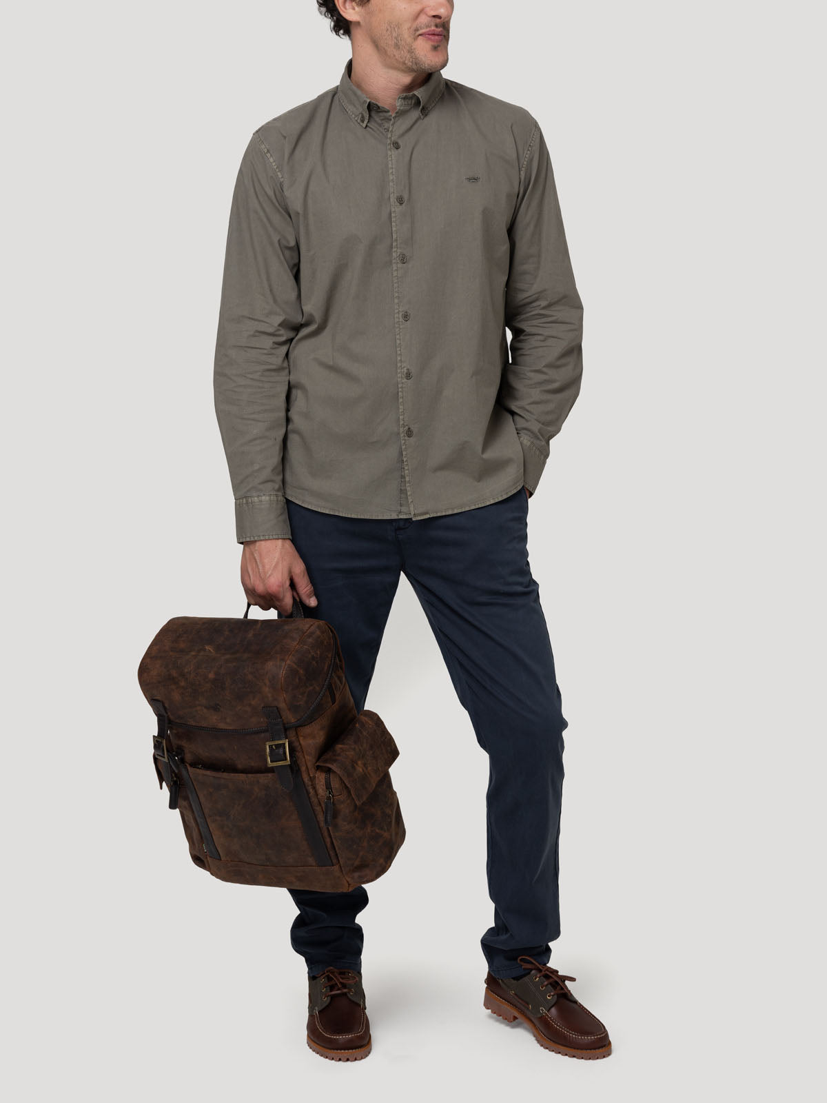 Camisa Algodón Orgánico Hombre Soft Verde Rockford