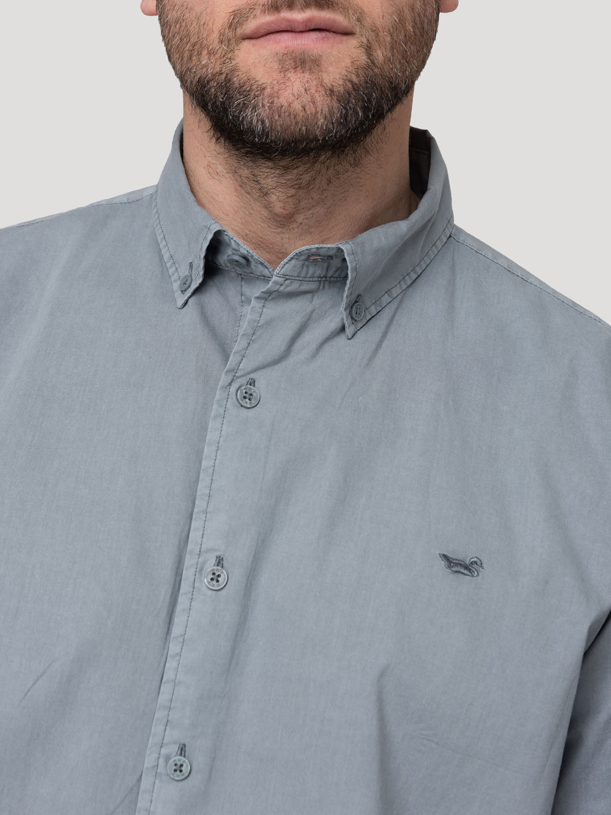 Camisa Algodón Orgánico Hombre Soft Gris Rockford