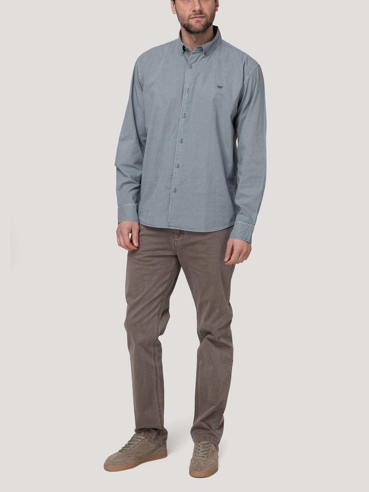 Camisa Algodón Orgánico Hombre Soft Gris Rockford