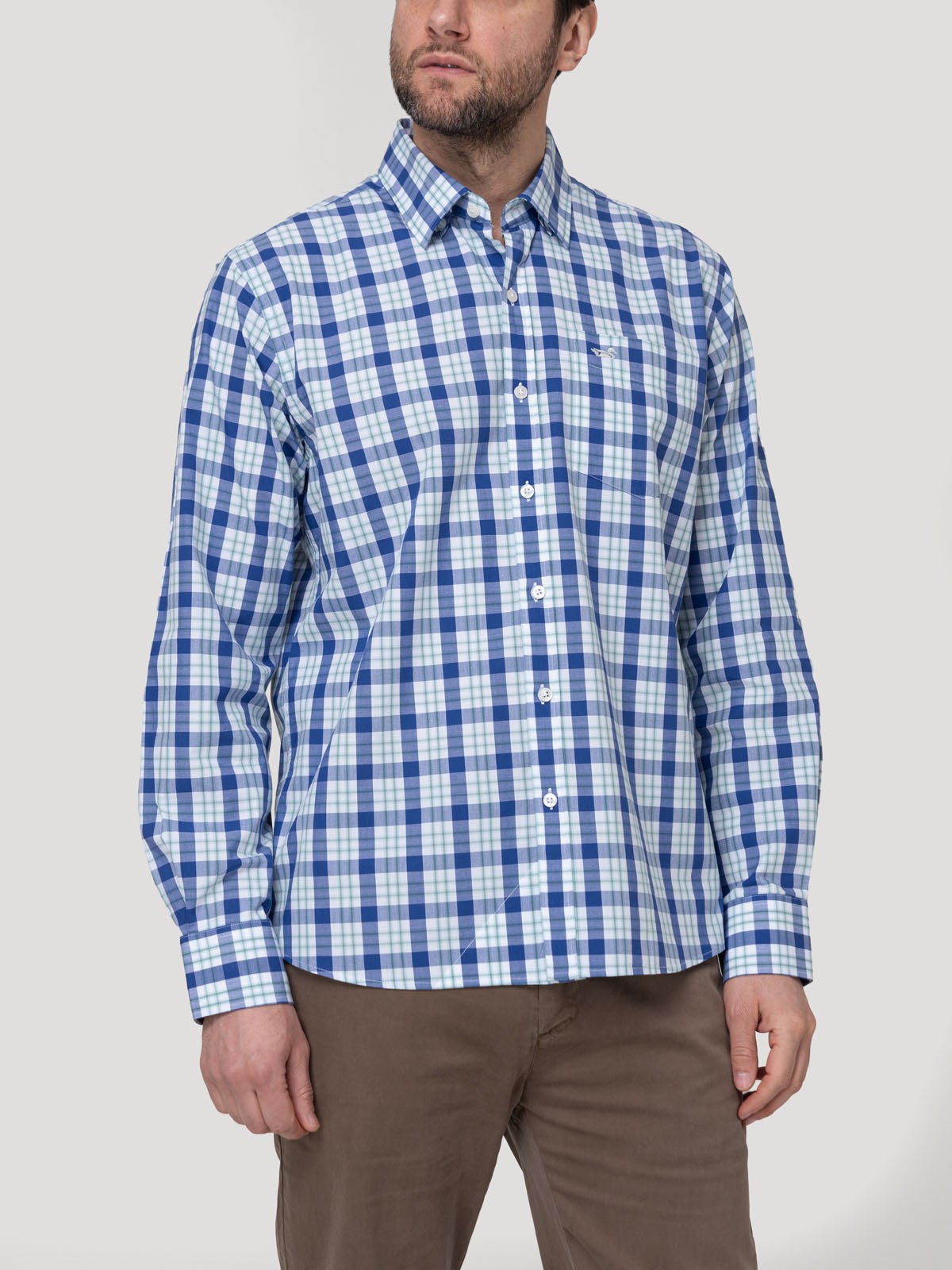 Camisa Algodón Orgánico Hombre Lighter Celeste Rockford