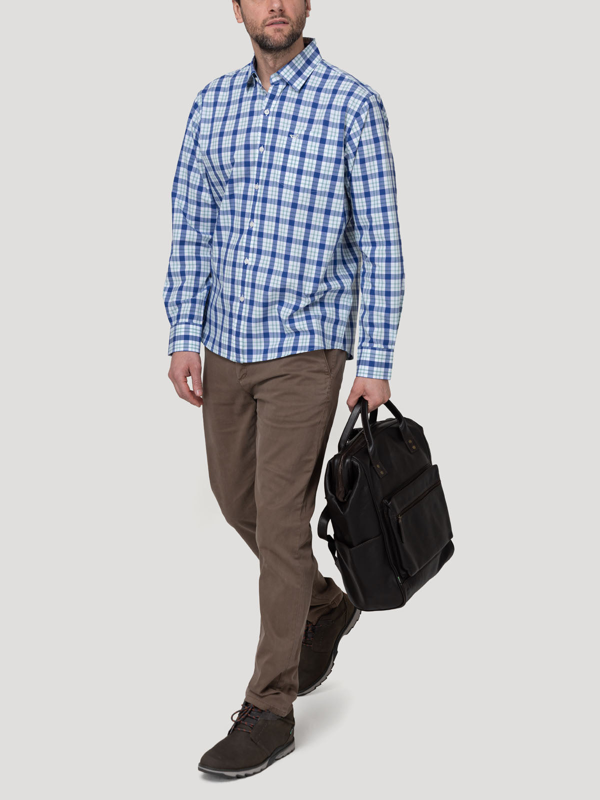 Camisa Algodón Orgánico Hombre Lighter Celeste Rockford