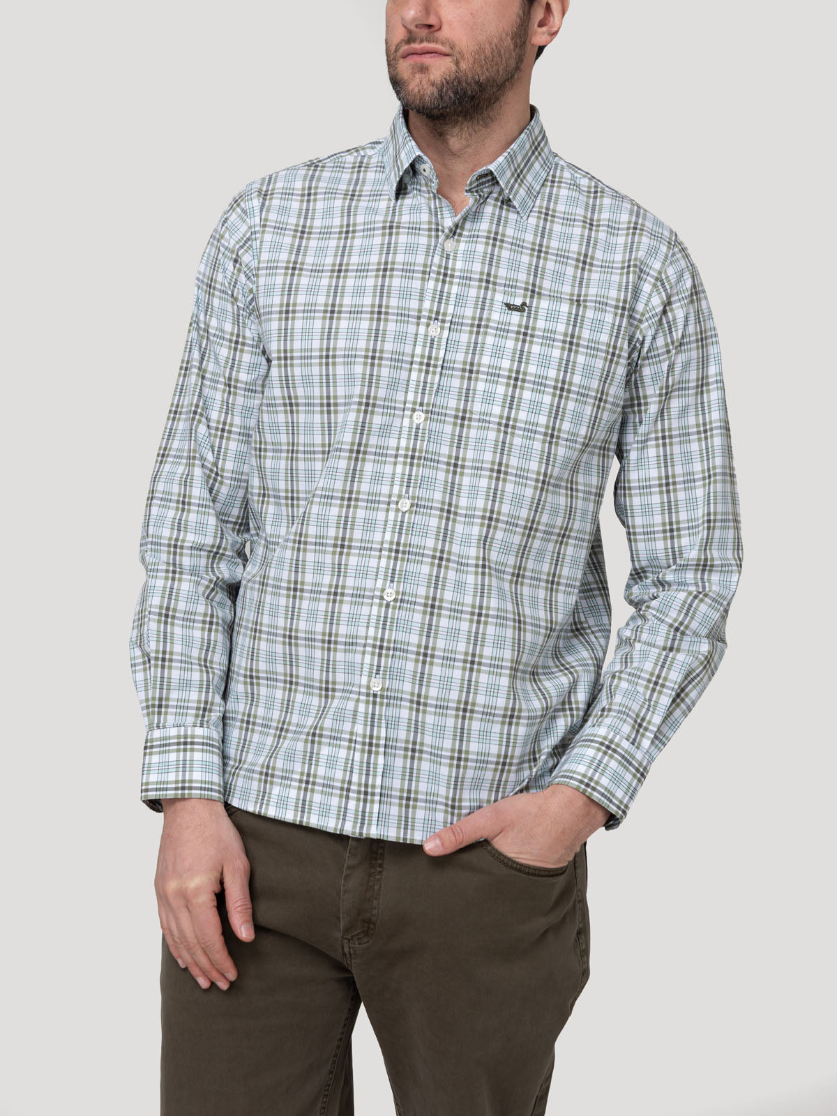 Camisa Algodón Orgánico Hombre Lighter Verde Rockford