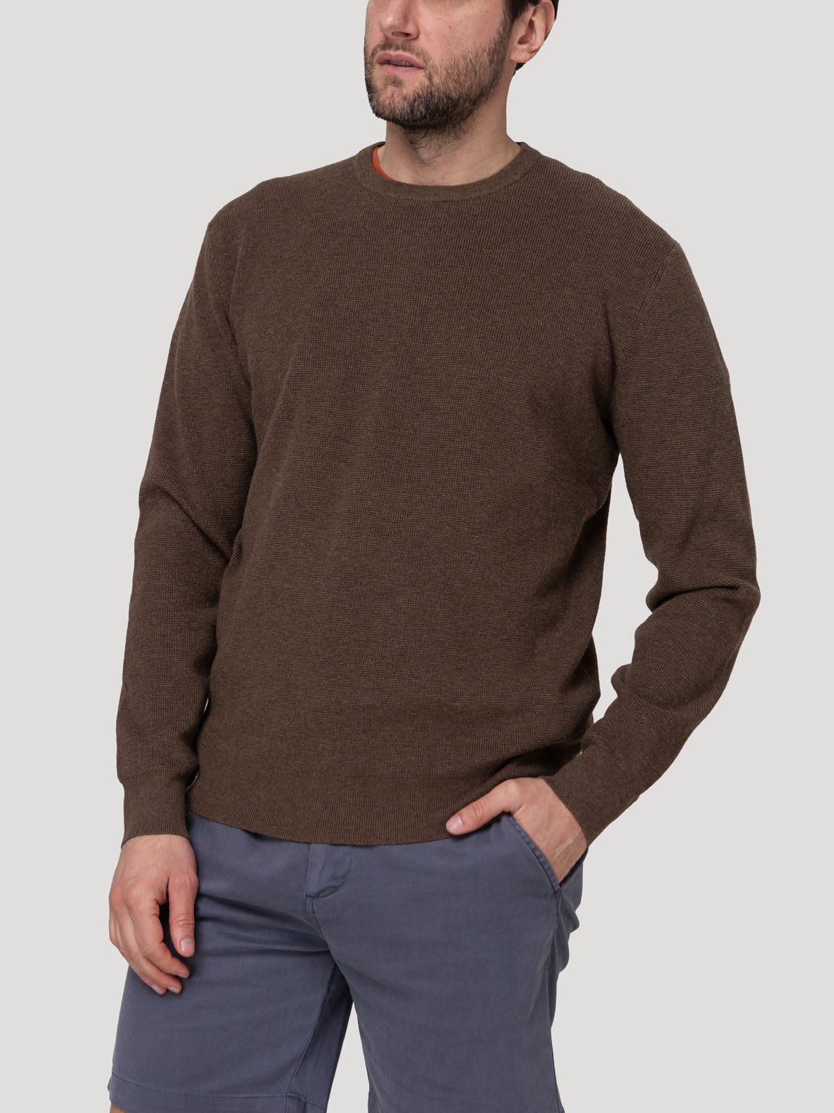 Sweater Fibras Recicladas Hombre Angri Café Rockford