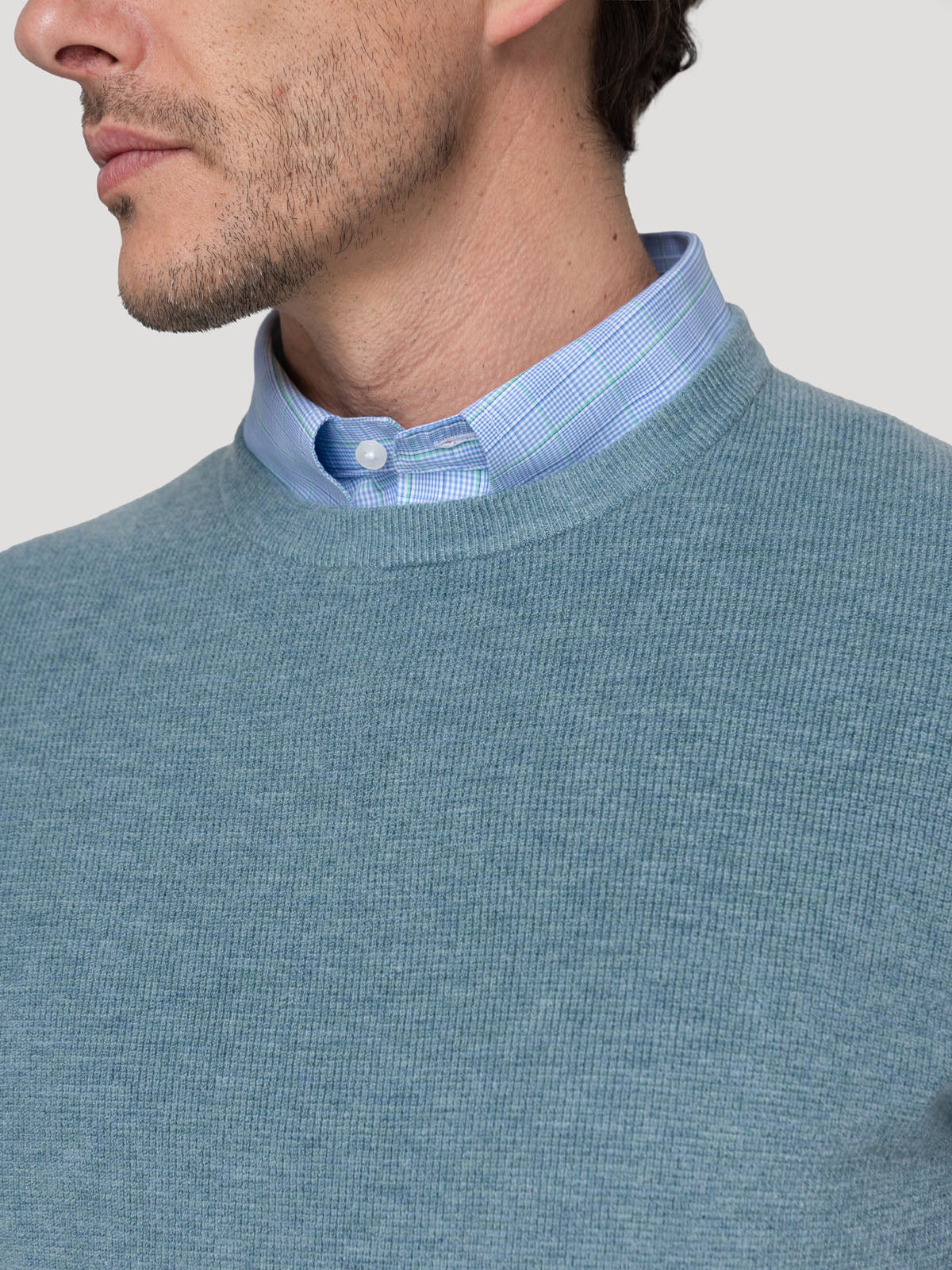 Sweater Fibras Recicladas Hombre Angri Celeste Rockford