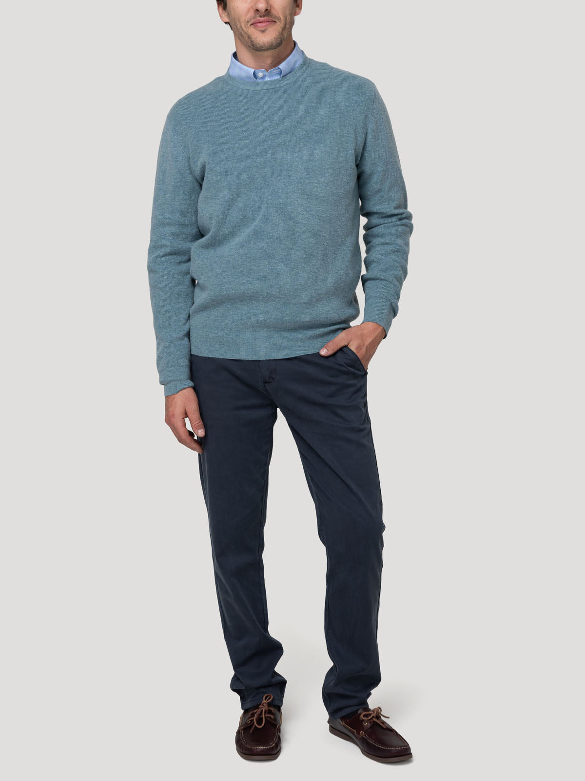 Sweater Fibras Recicladas Hombre Angri Celeste Rockford