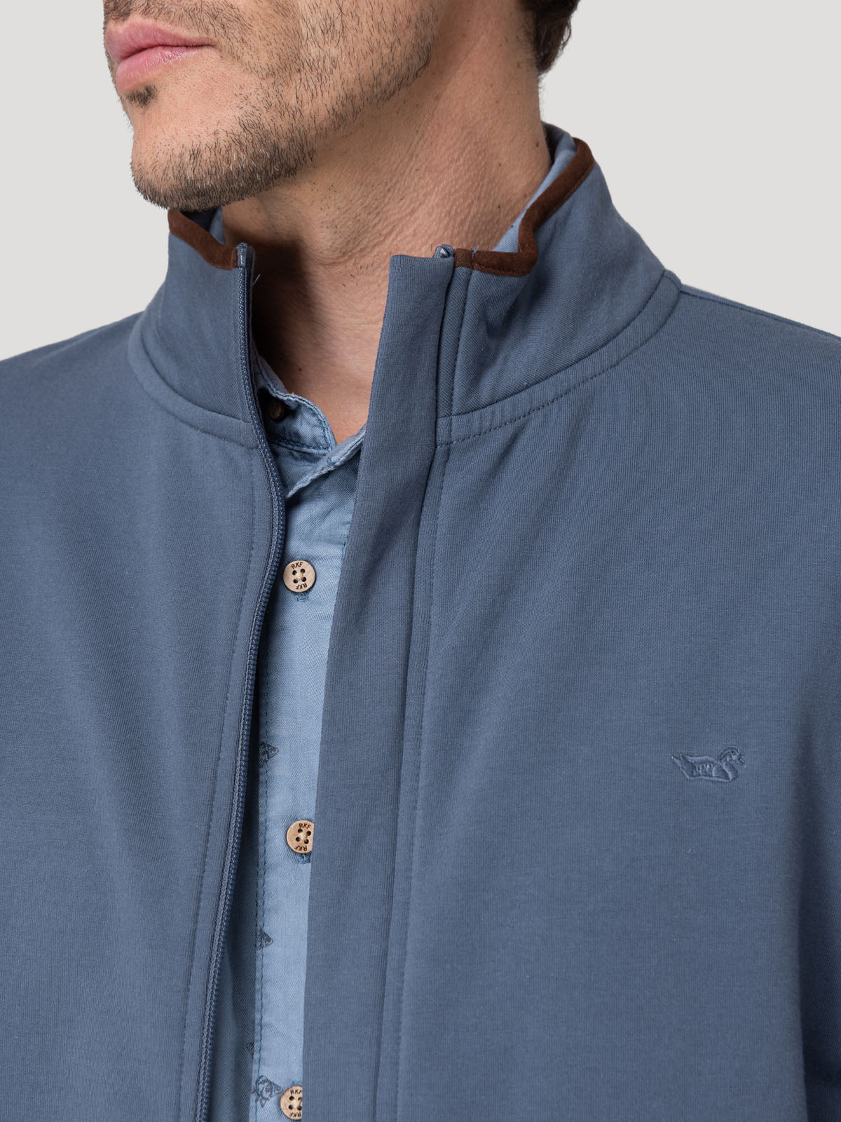 Polerón Algodón Orgánico Hombre Rimini Azul Rockford