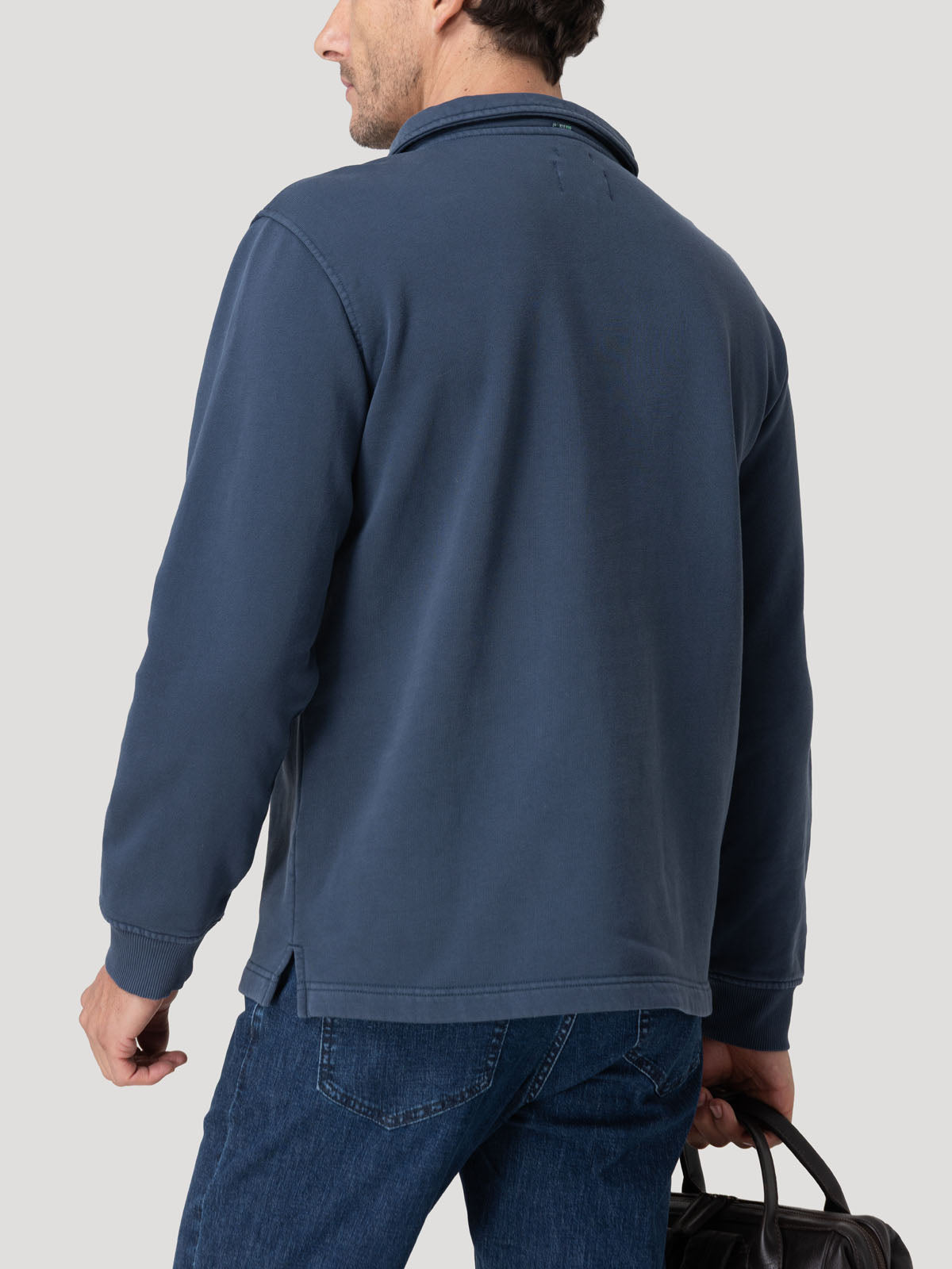 Polerón Algodón Orgánico Hombre Route Azul Rockford