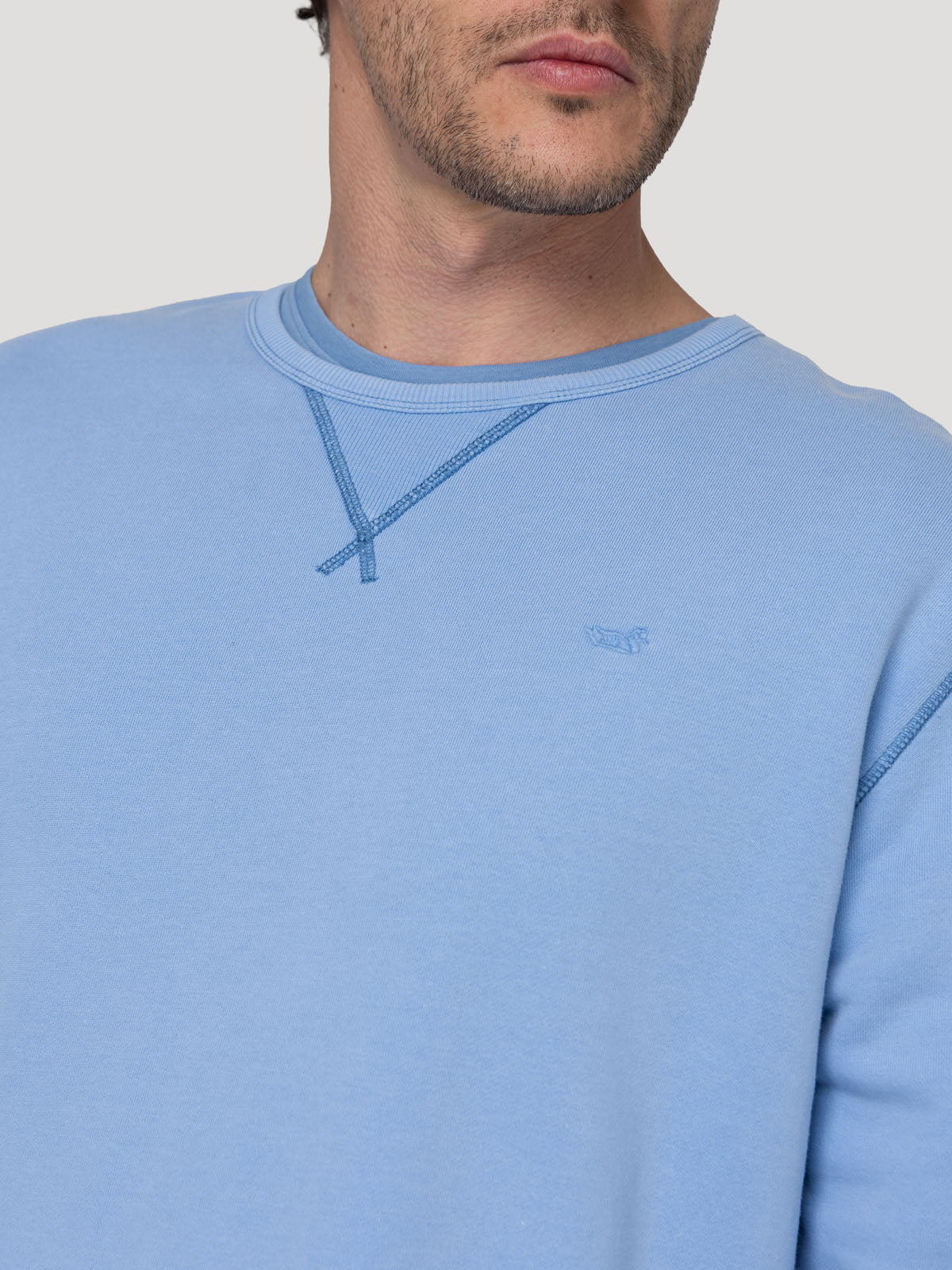 Polerón Algodón Orgánico Hombre Frateli Celeste Rockford
