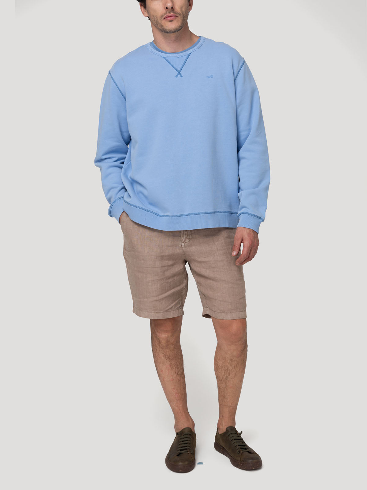Polerón Algodón Orgánico Hombre Frateli Celeste Rockford