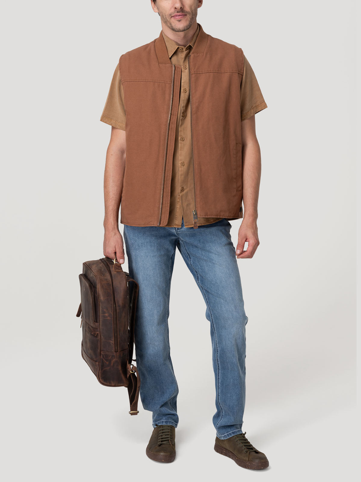 Chaqueta Algodón Orgánico Hombre Savona Café Rockford