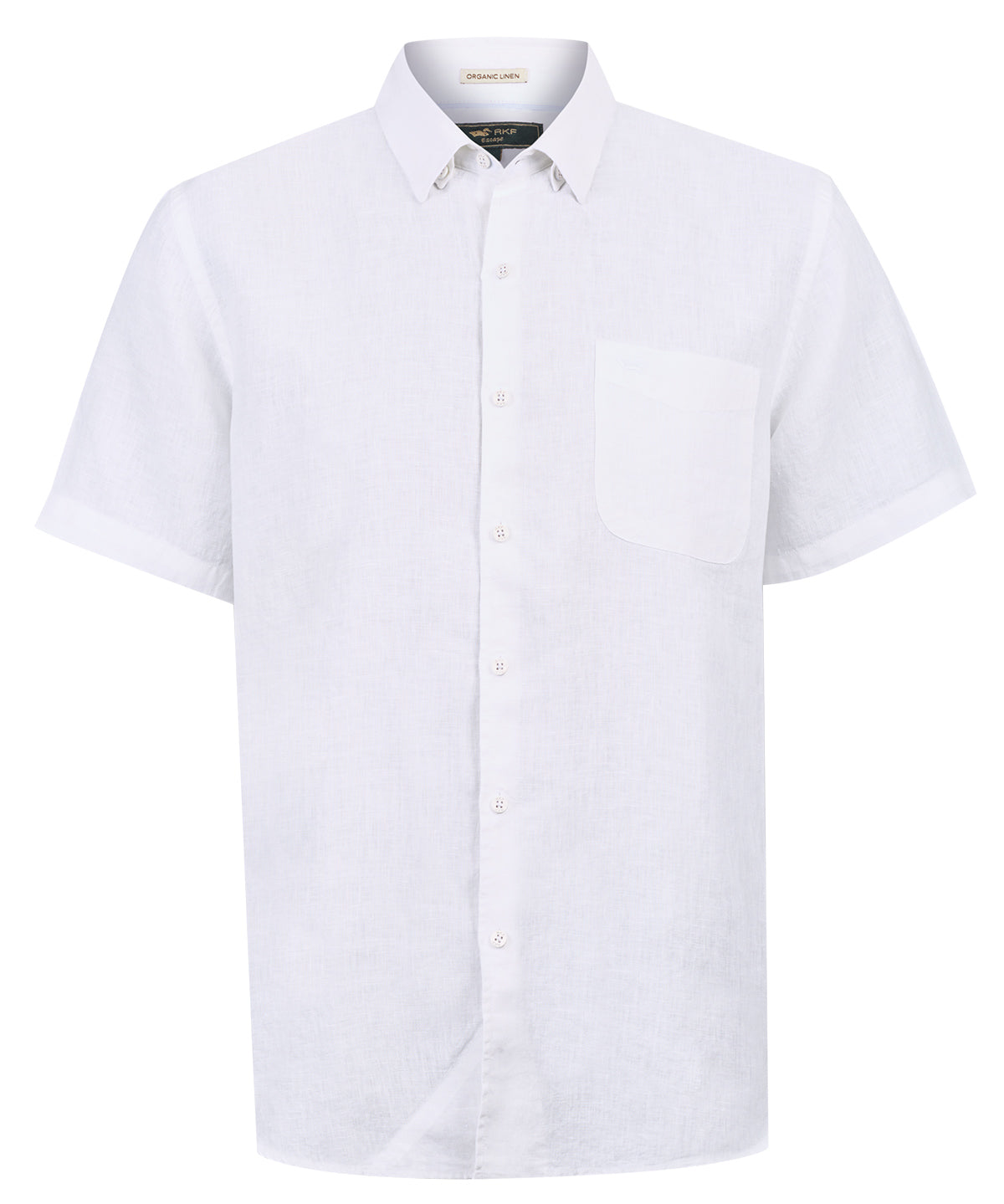 Camisa Lino Orgánico Hombre Linenshort Blanco Rockford