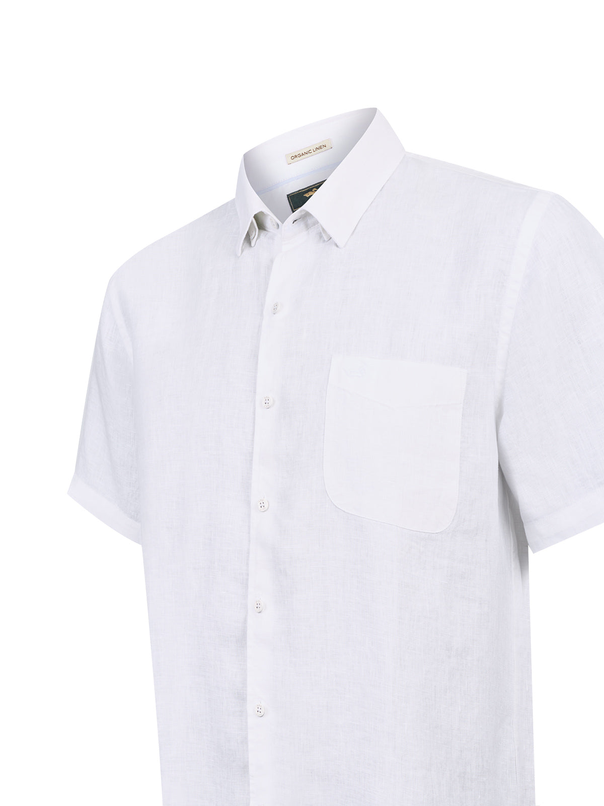 Camisa Lino Orgánico Hombre Linenshort Blanco Rockford