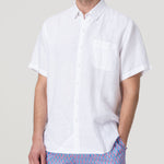 Camisa Lino Orgánico Hombre Linenshort Blanco Rockford