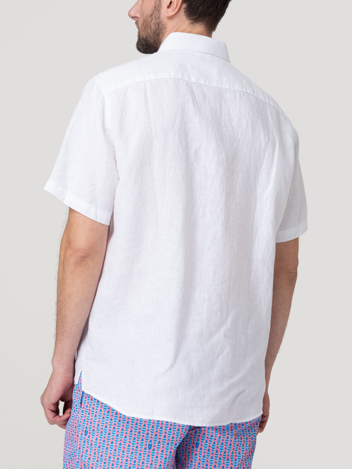 Camisa Lino Orgánico Hombre Linenshort Blanco Rockford