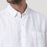 Camisa Lino Orgánico Hombre Linenshort Blanco Rockford