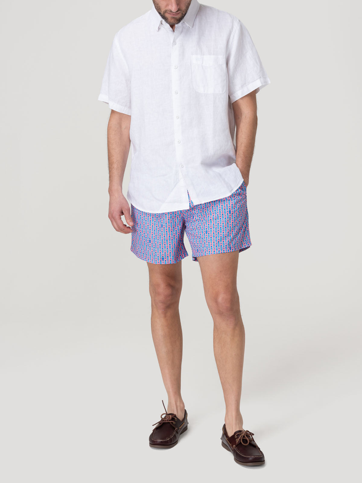 Camisa Lino Orgánico Hombre Linenshort Blanco Rockford