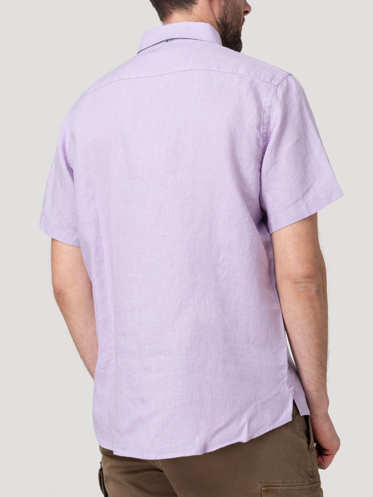 Camisa Lino Orgánico Hombre Linenshort Rosado Rockford