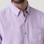 Camisa Lino Orgánico Hombre Linenshort Rosado Rockford