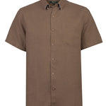 Camisa Lino Orgánico Hombre Linenshort Café Rockford