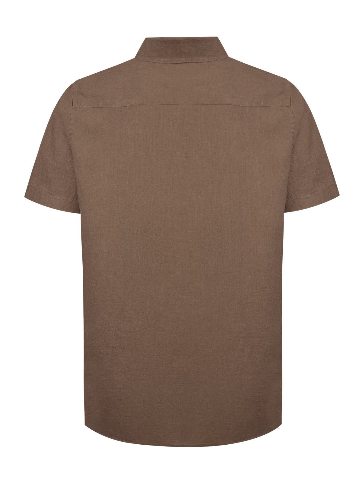 Camisa Lino Orgánico Hombre Linenshort Café Rockford
