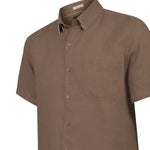 Camisa Lino Orgánico Hombre Linenshort Café Rockford