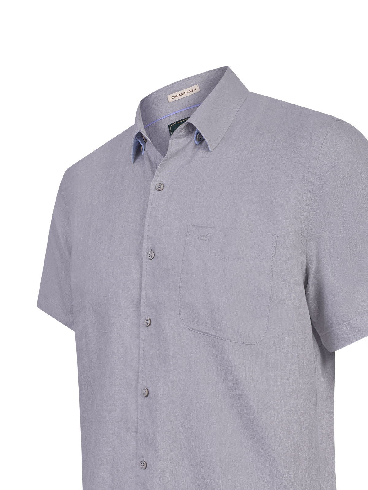 Camisa Lino Orgánico Hombre Linenshort Gris Rockford