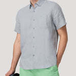 Camisa Lino Orgánico Hombre Linenshort Gris Rockford