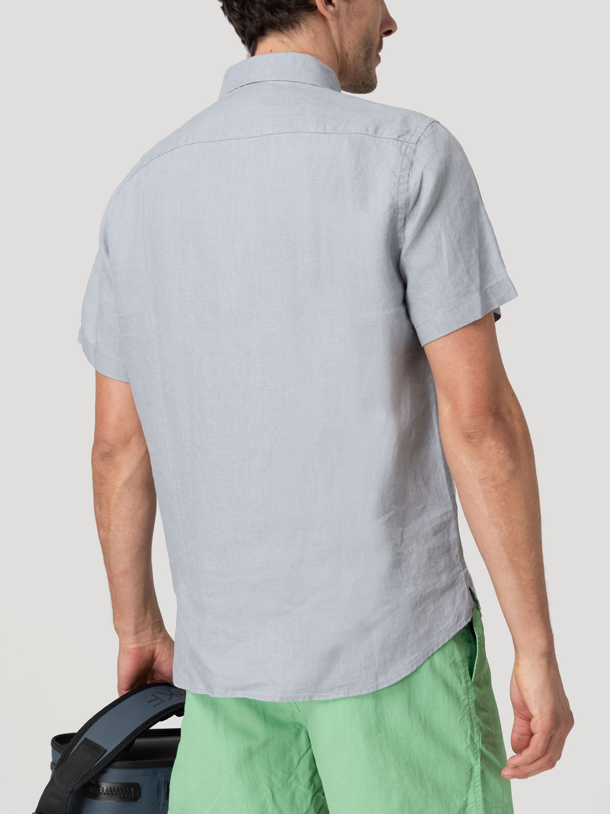 Camisa Lino Orgánico Hombre Linenshort Gris Rockford