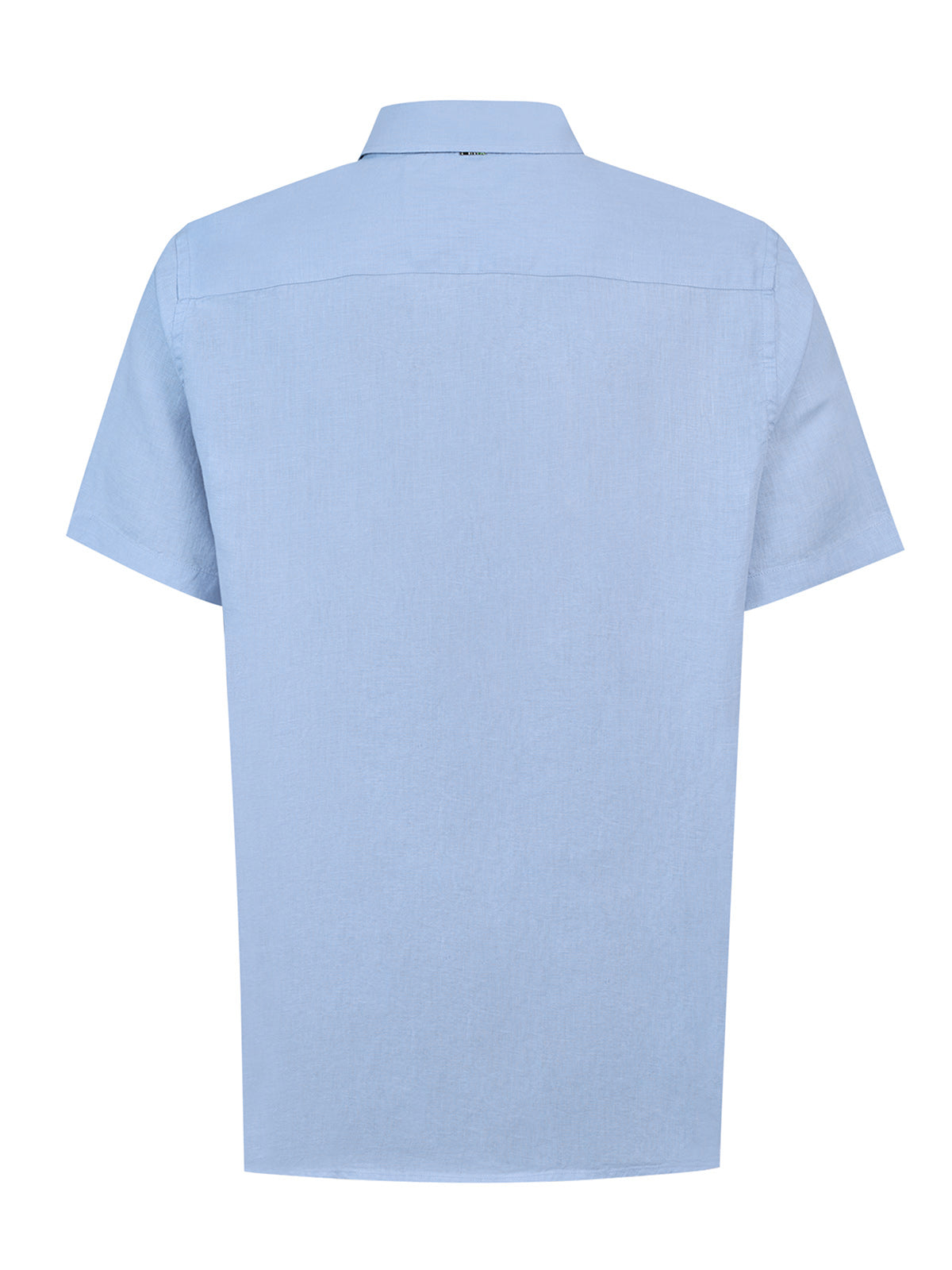 Camisa Lino Orgánico Hombre Linenshort Celeste Rockford