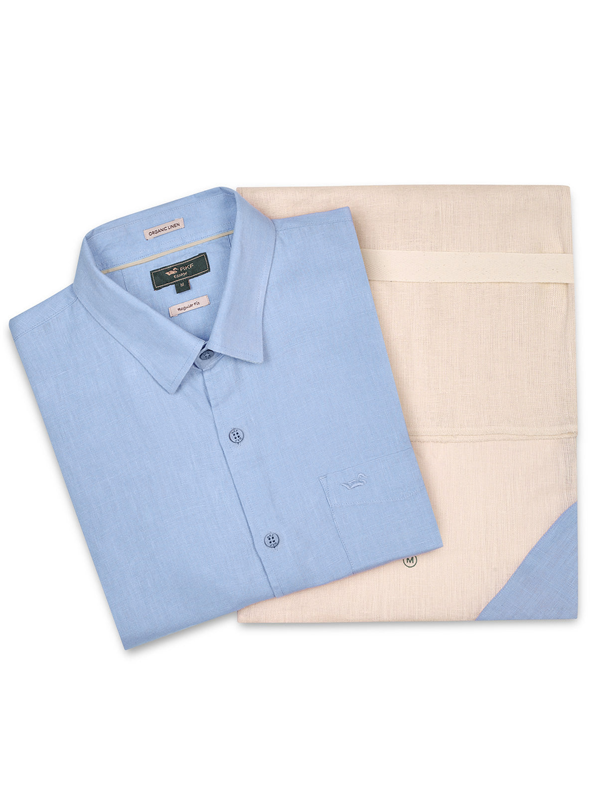 Camisa Lino Orgánico Hombre Linenshort Celeste Rockford